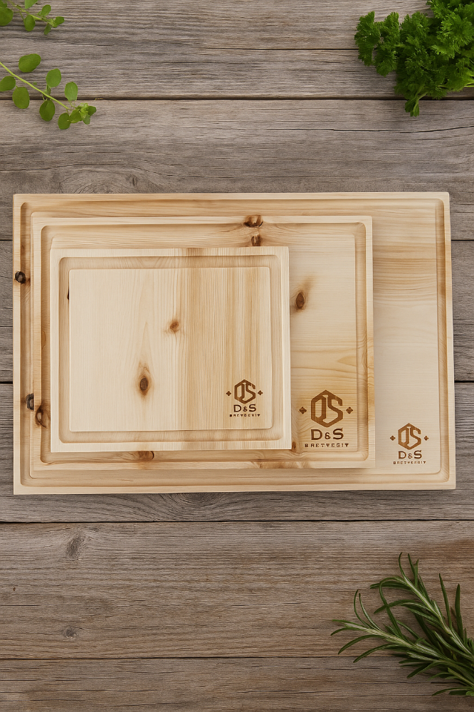 3er Set Schneidbretter aus Zirbenholz