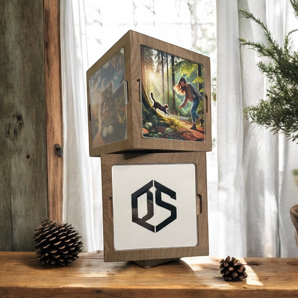 Holz Deko Cube