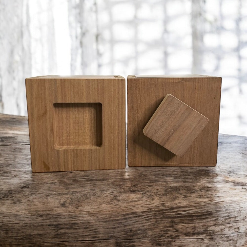 Holz Deko Cube